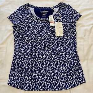 NEW Tommy Bahama XS Aubrey Chic Cheetah SS Top Moisture wicking UPF 30 $118